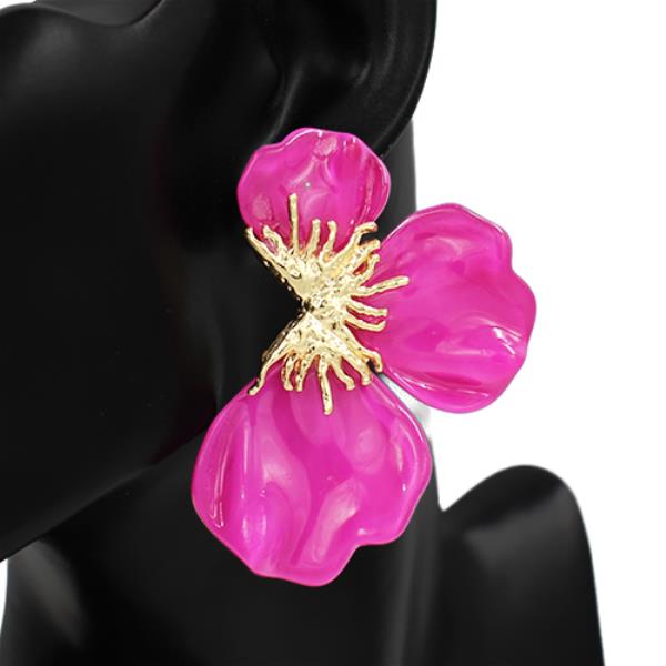 Wide Flower Post Earring