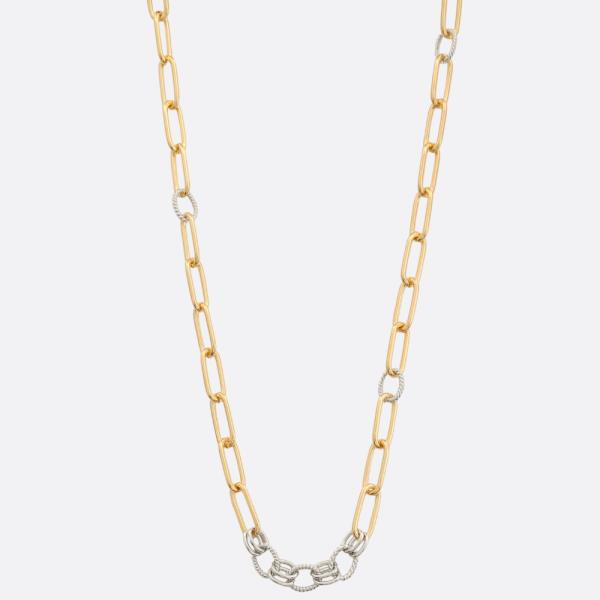 SODAJO Circle Oval Link Gold Dipped Necklace