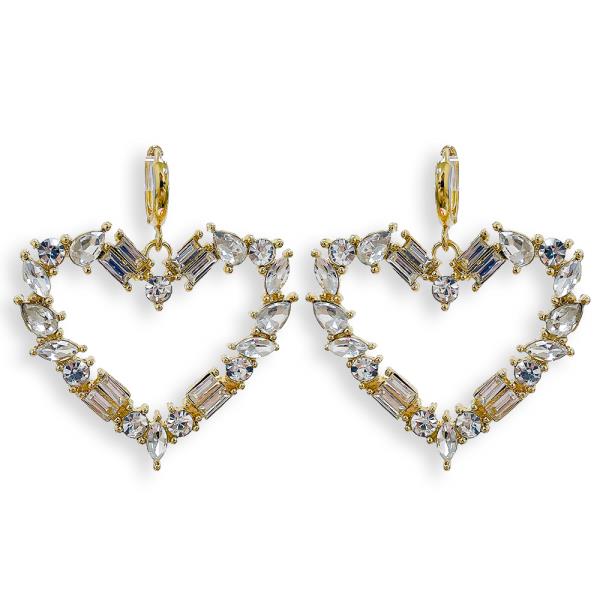 Rhinestone Heart Shape Dangle Earring