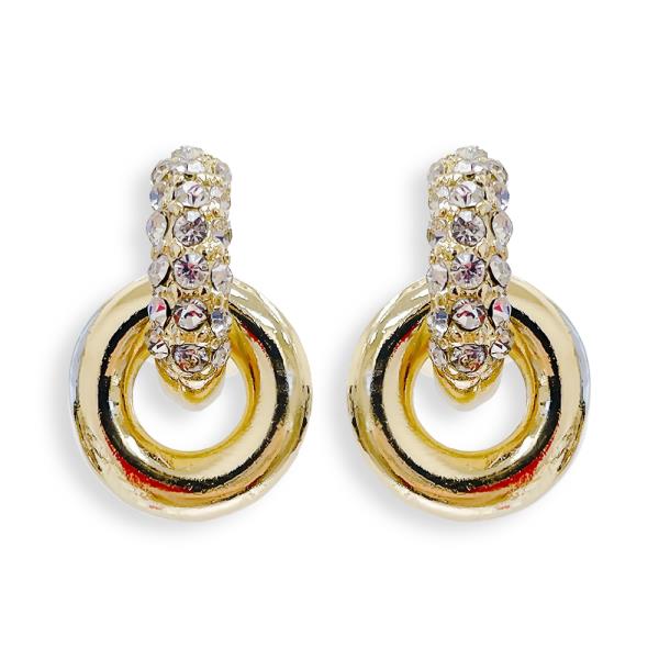 Metal Stone Linked Dangle Earring