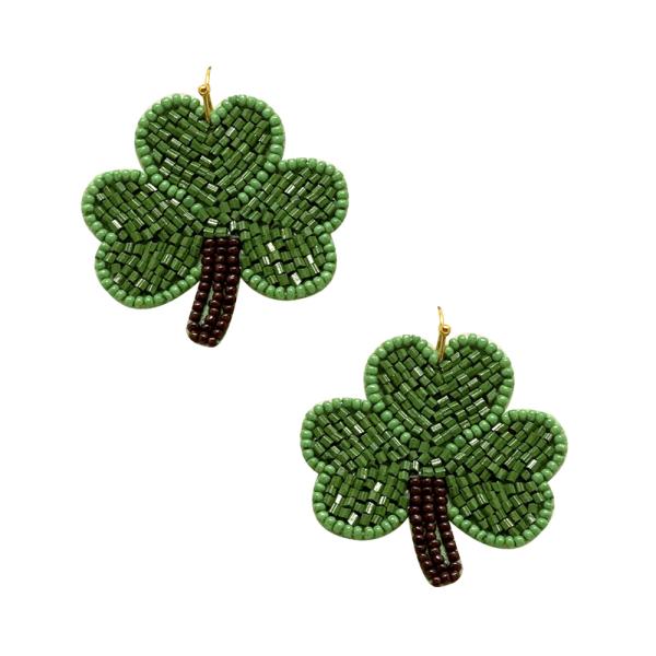 St Patricks Day Seed Bead Earring