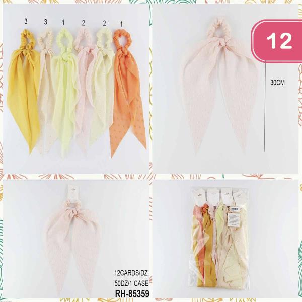 Polka Dot Scrunchies Hair Tie Tail (12 Units)