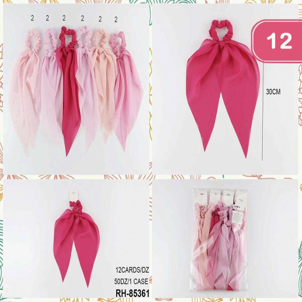 Scrunchies Hair Tie with Tail (12 Units)