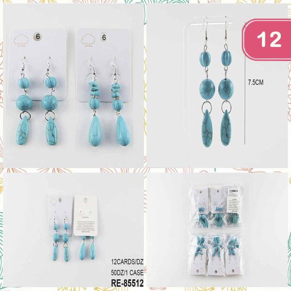 Western TQ Stone Dangle Earring (12 Units)