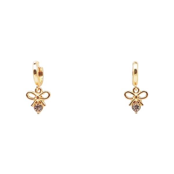 Bow Charm Huggie Hoop Earring