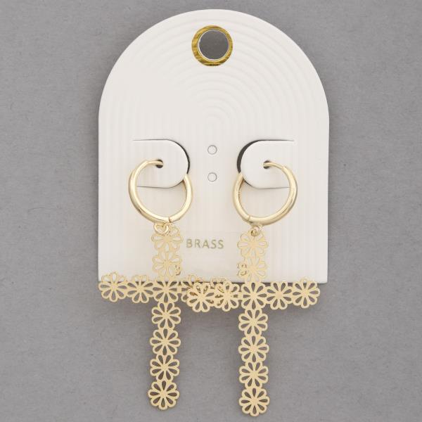 Cross Flower Metal Dangle Earring