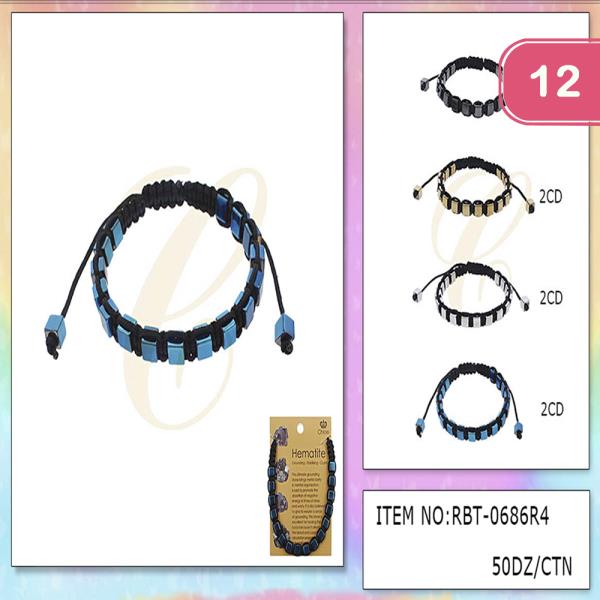 Hematite Adjustable Bracelet (12 Units)