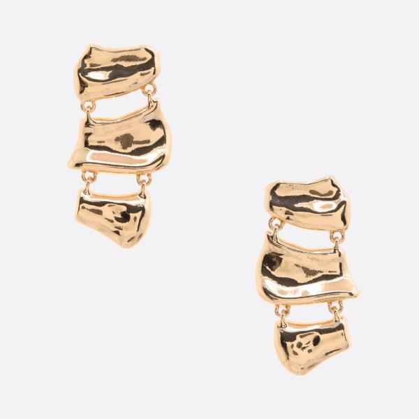 Organic Shape Metal Dangle Earring