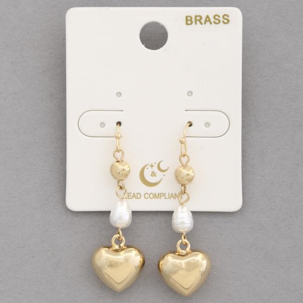 Puffy Heart Charm Beaded Dangle Earring