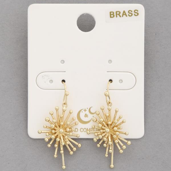 Two Tone Starburst Metal Dangle Earring