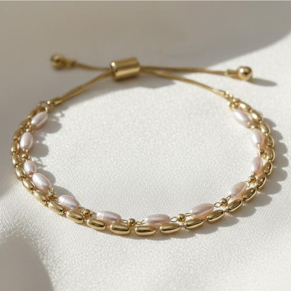 Metal Pearl Adjustable Bracelet