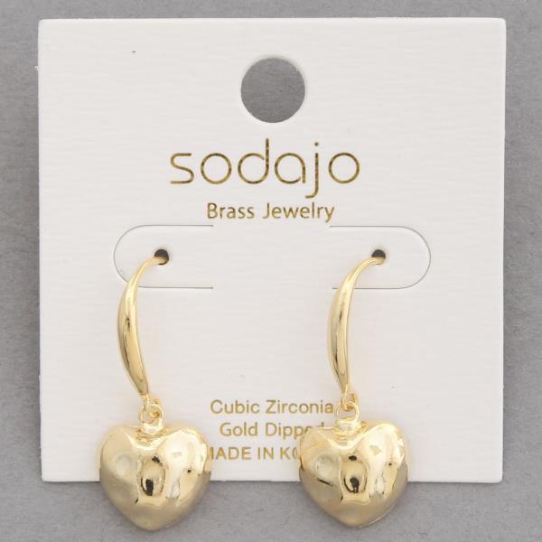 SODAJO Metal Heart Gold Dipped Dangle Earring