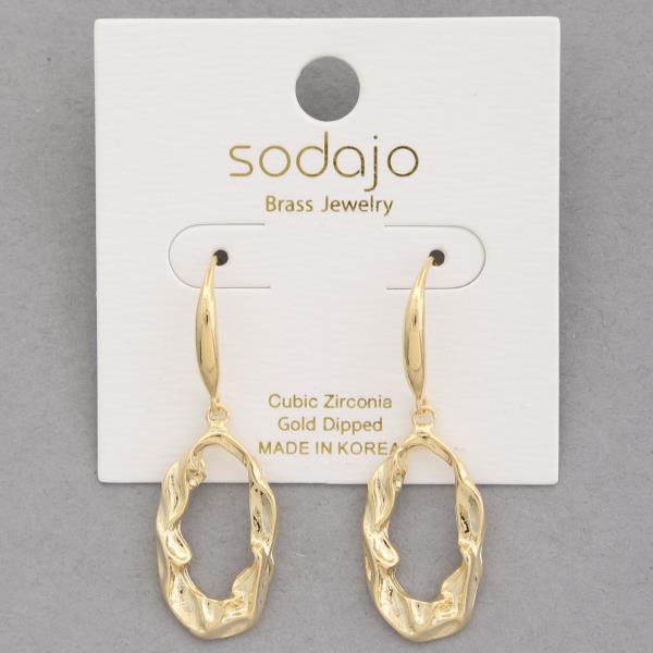 SODAJO Shape Metal Gold Dipped Dangle Earring
