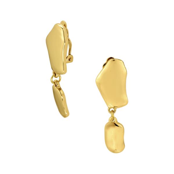 Metal Organic Clip On Earring