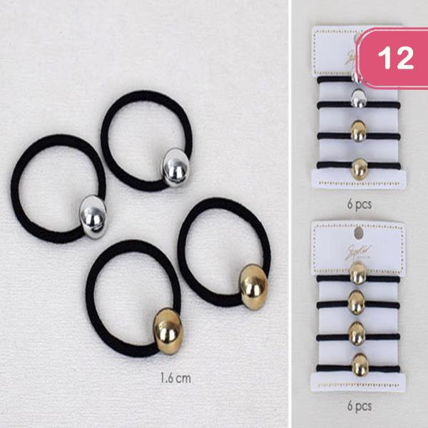 Metal Round Hair Tie (12 Units)