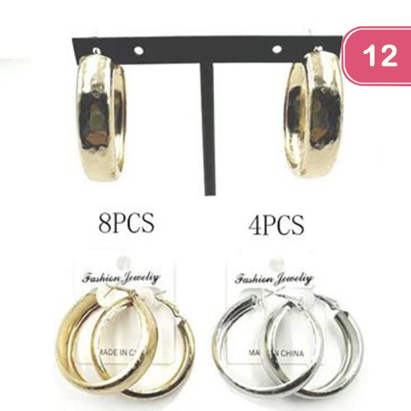 Metal Hoop Earring (12 Units)