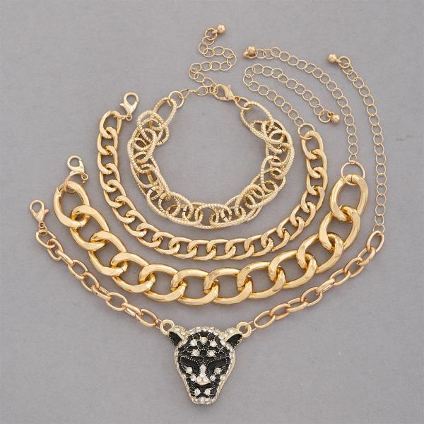 SDJ Leopard Head Assorted Bracelet Set