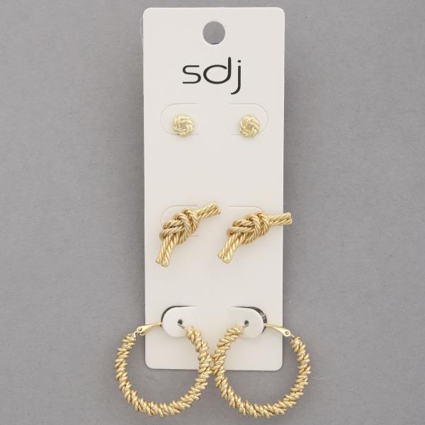 SDJ Metal Assorted Earring Set