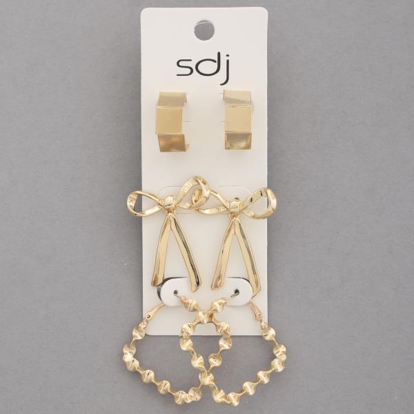 SDJ Bow Assorted Earring Set