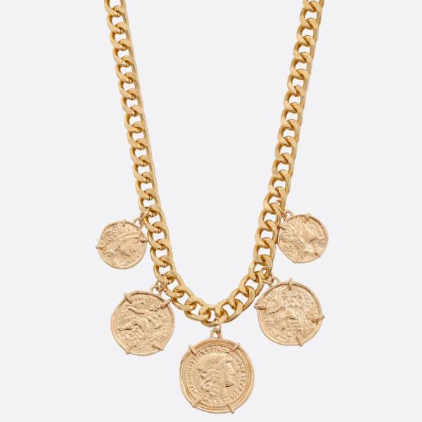 SDJ Coin Station Metal Necklace
