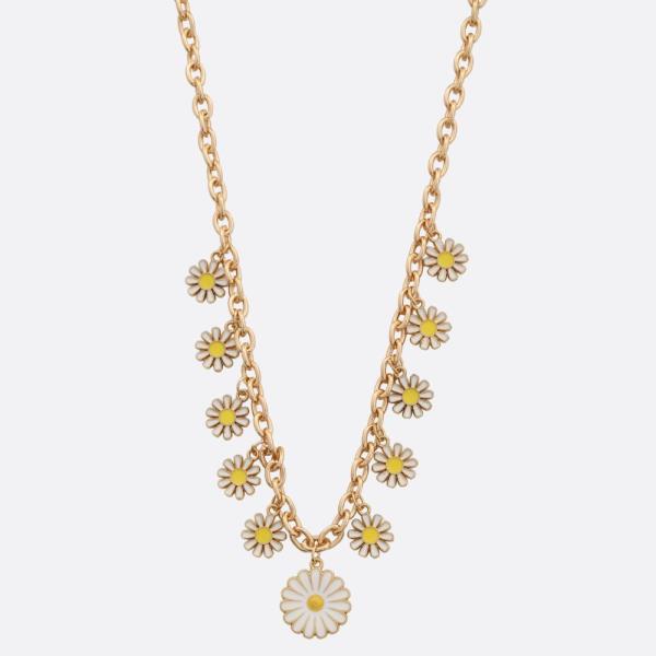 SDJ Flower Daisy Link Metal Necklace