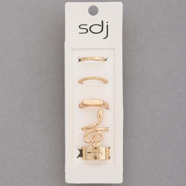 SDJ Snake Metal Assorted Ring Set