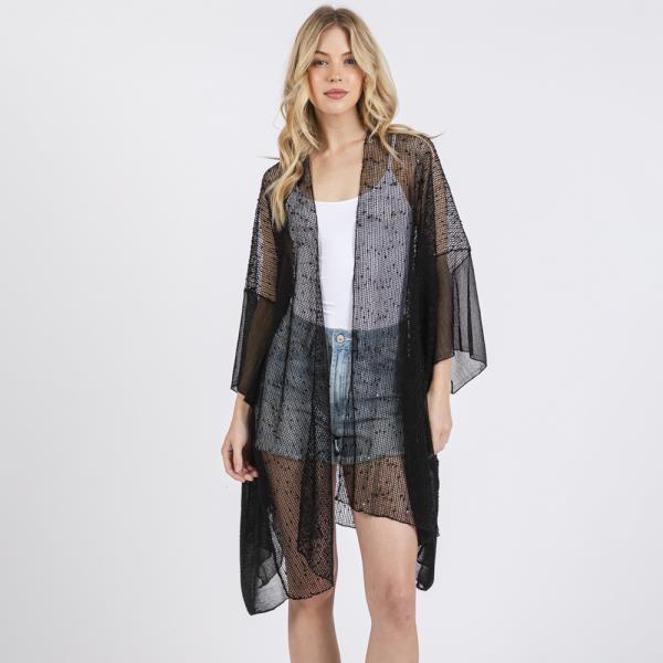Embellished Sequin Mesh Cover Up