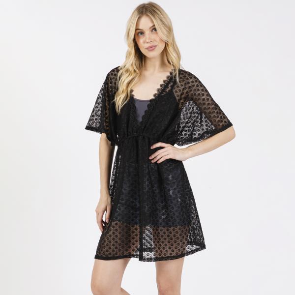V Neck Detailed Crochet Lace Cover Up