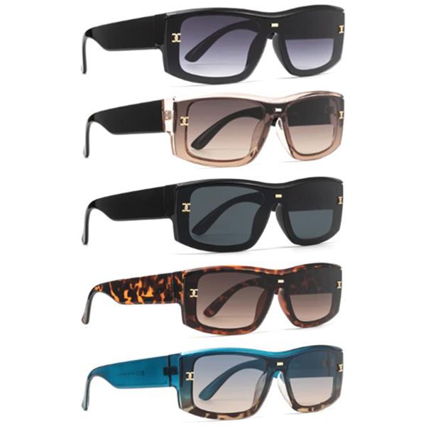Rectangular One Piece Lens Sunglasses 1DZ