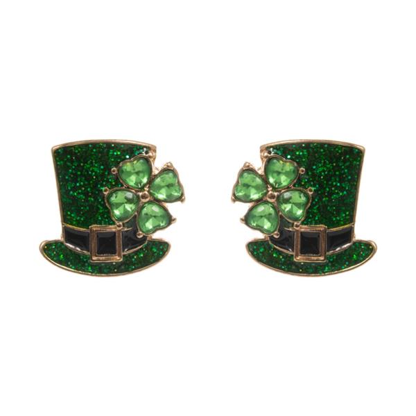 St Patrick`s Hat Earring