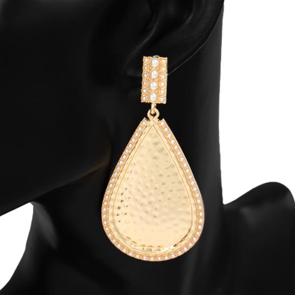 Rectangle Teardrop Link Metal Dangle Earring
