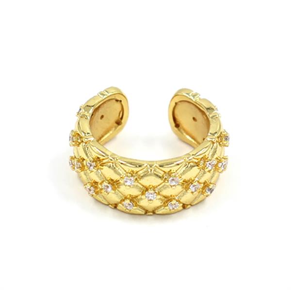 Rhinestone Criss Cross Adjustable Metal Ring