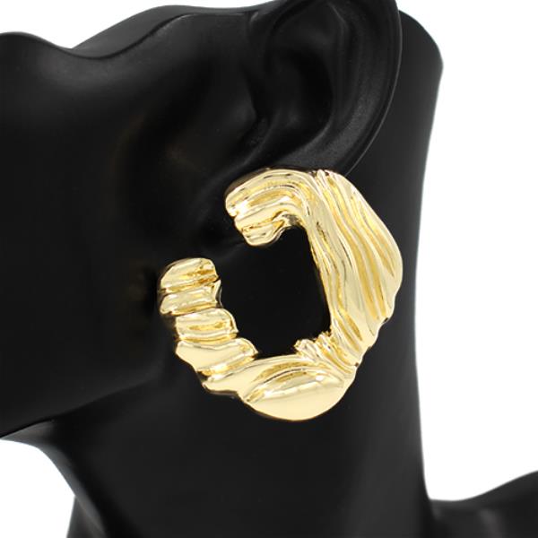 Textured Wave Statement Earrings