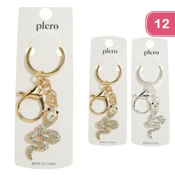 Rhinestone Snake Keychain (12 Units)