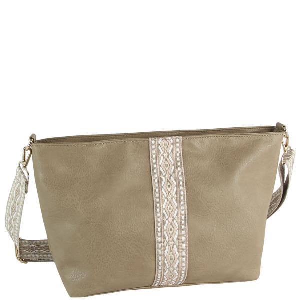 (ONLINE ONLY) Tribal smooth crossbody bag w guitar strap
