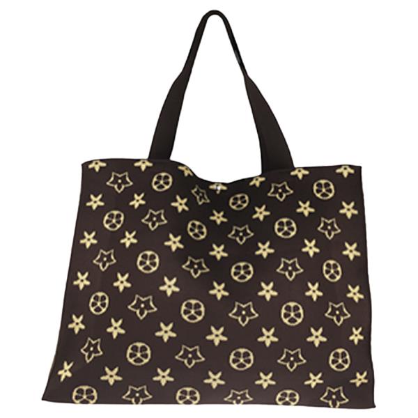Knit Rectangle Star Pattern Tote Bag