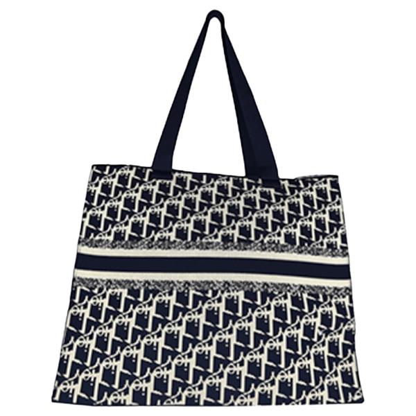 Rectangle Monogram Print Tote Bag