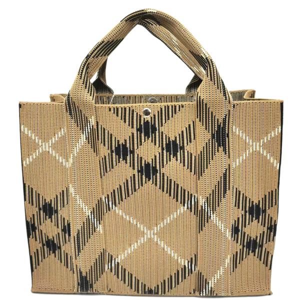Plaid Woven Tote Bag