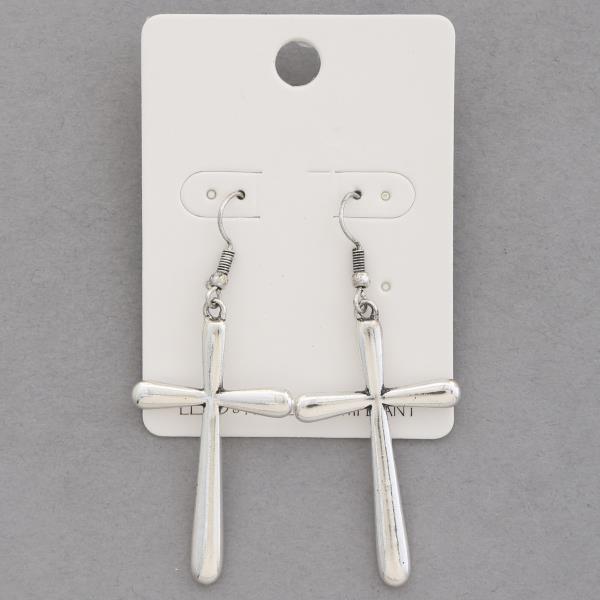 Cross Metal Dangle Earring