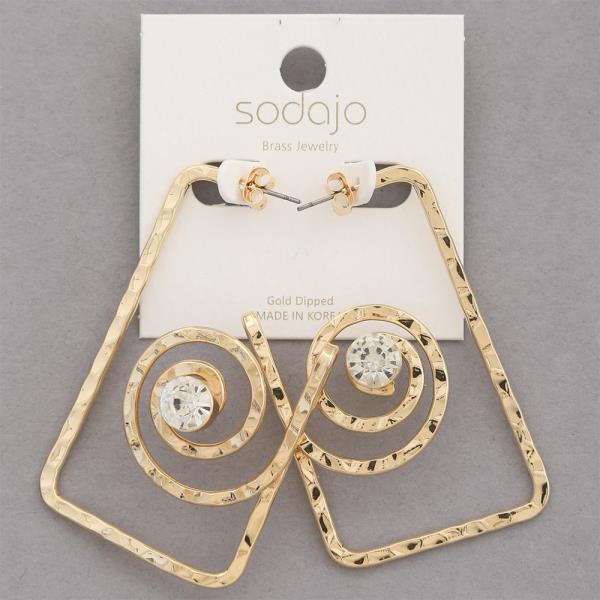 SODAJO Greek Rhinestone Gold Dipped Earring