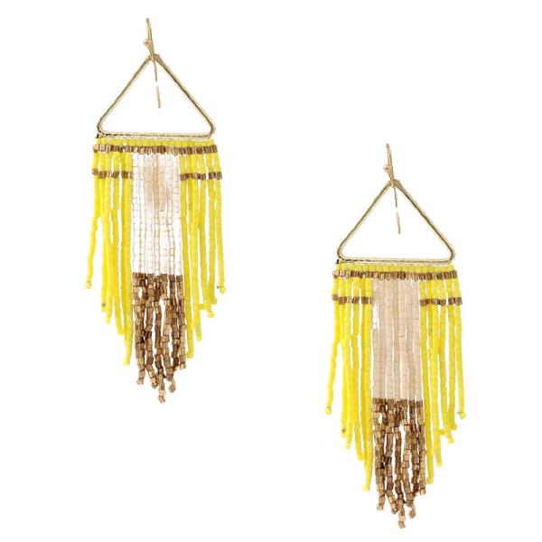 Western Style Seed Bead Fringe Dangle Earring