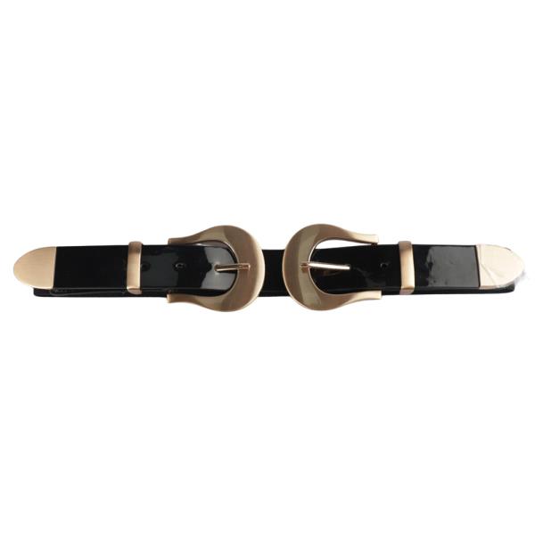 Double Western Style Metal Buckle Elastic Belt