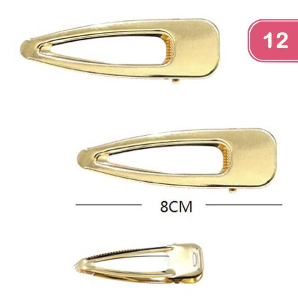 Metal Snap Hair Clip Pin (12 Units)