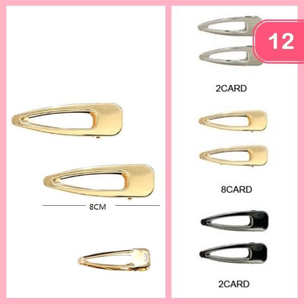 Metal Snap Hair Clip Pin (12 Units)