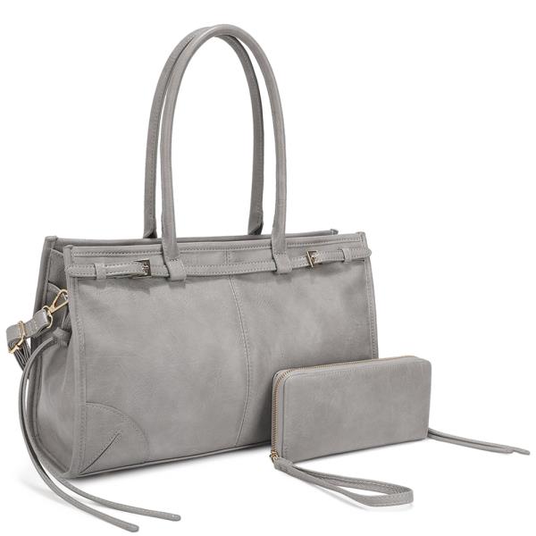 2IN1 Modern Handle Satchel W Wallet Set
