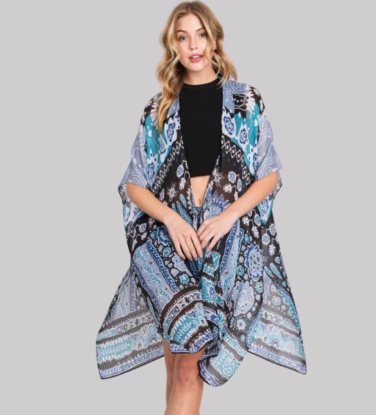 Geometric Boho Print Kimono