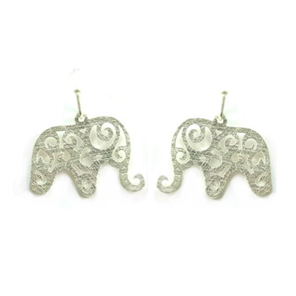 Metal Elephant Cutout Design Dangle Hook Earrings