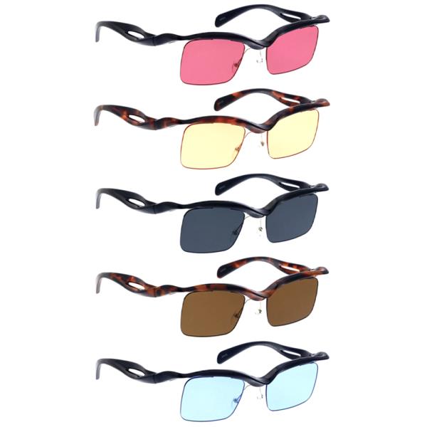Half Medium Frame Vintage Square Sunglasses 1DZ