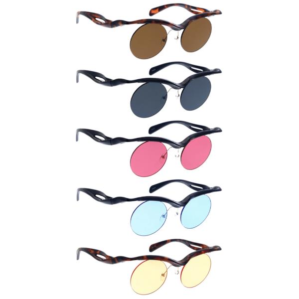 Half Medium Frame Vintage Round Sunglasses 1DZ