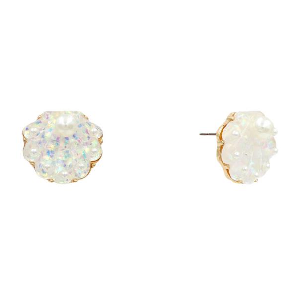 Glitter Seashell Stud Earring